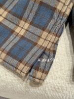 PRADA 2024 Autumn/Winter New Collection   Classic plaid shirt design with 100 wool plaid fabric and inverted triangle collar  Badge logo cotton jacket - Image 14