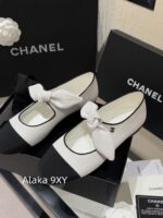 CHANEL    Early Spring New Milan Fashion Show Collection  Super Hot Butterfly Knot Rabbit Ears Mary Jane Single Shoes for Women. Imported sheepskin is super comfortable - Image 4
