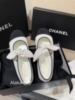 CHANEL    Early Spring New Milan Fashion Show Collection  Super Hot Butterfly Knot Rabbit Ears Mary Jane Single Shoes for Women. Imported sheepskin is super comfortable - Image 5