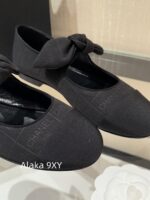 CHANEL    Early Spring New Milan Fashion Show Collection  Super Hot Butterfly Knot Rabbit Ears Mary Jane Single Shoes for Women. Imported sheepskin is super comfortable - Image 12