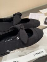 CHANEL    Early Spring New Milan Fashion Show Collection  Super Hot Butterfly Knot Rabbit Ears Mary Jane Single Shoes for Women. Imported sheepskin is super comfortable - Image 14