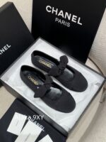 CHANEL    Early Spring New Milan Fashion Show Collection  Super Hot Butterfly Knot Rabbit Ears Mary Jane Single Shoes for Women. Imported sheepskin is super comfortable - Image 20