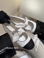 CHANEL    Early Spring New Milan Fashion Show Collection  Super Hot Butterfly Knot Rabbit Ears Mary Jane Single Shoes for Women. Imported sheepskin is super comfortable - Image 59