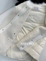 Moncler ""Down jacket that doesn't look strong"" Mengkou  2024 autumn and winter new item  wool mink fur gold and silver thread splicing down jacket with 90 white goose down filling - Image 12