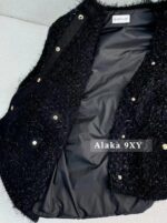 Moncler ""Down jacket that doesn't look strong"" Mengkou  2024 autumn and winter new item  wool mink fur gold and silver thread splicing down jacket with 90 white goose down filling - Image 20