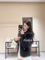 Moncler ""Down jacket that doesn't look strong"" Mengkou  2024 autumn and winter new item  wool mink fur gold and silver thread splicing down jacket with 90 white goose down filling - Image 27