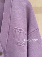 MAGE Super PositiveSweet Potato Purple  2024 SS early autumn new collection niche non collision style taro purple medium long knitted cardigan jacket for women. - Image 5