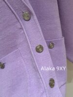 MAGE Super PositiveSweet Potato Purple  2024 SS early autumn new collection niche non collision style taro purple medium long knitted cardigan jacket for women. - Image 7