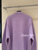 MAGE Super PositiveSweet Potato Purple  2024 SS early autumn new collection niche non collision style taro purple medium long knitted cardigan jacket for women. - Image 9