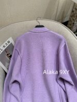 MAGE Super PositiveSweet Potato Purple  2024 SS early autumn new collection niche non collision style taro purple medium long knitted cardigan jacket for women. - Image 12