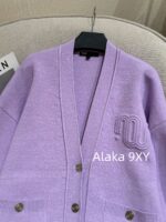 MAGE Super PositiveSweet Potato Purple  2024 SS early autumn new collection niche non collision style taro purple medium long knitted cardigan jacket for women. - Image 16