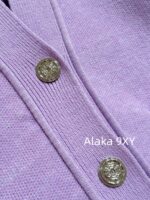 MAGE Super PositiveSweet Potato Purple  2024 SS early autumn new collection niche non collision style taro purple medium long knitted cardigan jacket for women. - Image 17