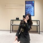 Valentino's ""Wealthy Family heiress outfit"" 2024 early autumn new collection  threedimensional cut lapel belt suit dress for women.