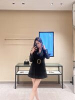 Valentino's ""Wealthy Family heiress outfit"" 2024 early autumn new collection  threedimensional cut lapel belt suit dress for women. - Image 10