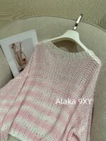 LOEWE Pink Muse Goddess24ss Early Autumn New Collection Handmade Hook Flower Fans Sweet Wool Hoodie Sweater for Women - Image 6