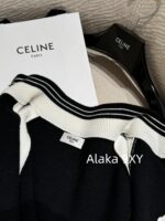 Celine American Hot Girl Casual Dressing  24ss early autumn new classic "Triumph Logo" embroidered black and white color blocked jacket, baseball jacket, women's jacket - Image 8