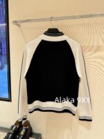 Celine American Hot Girl Casual Dressing  24ss early autumn new classic "Triumph Logo" embroidered black and white color blocked jacket, baseball jacket, women's jacket - Image 11