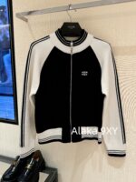 Celine American Hot Girl Casual Dressing  24ss early autumn new classic "Triumph Logo" embroidered black and white color blocked jacket, baseball jacket, women's jacket - Image 14