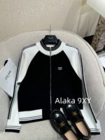Celine American Hot Girl Casual Dressing  24ss early autumn new classic "Triumph Logo" embroidered black and white color blocked jacket, baseball jacket, women's jacket - Image 16