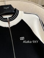 Celine American Hot Girl Casual Dressing  24ss early autumn new classic "Triumph Logo" embroidered black and white color blocked jacket, baseball jacket, women's jacket - Image 18