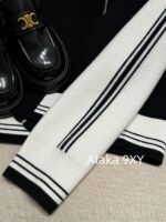 Celine American Hot Girl Casual Dressing  24ss early autumn new classic "Triumph Logo" embroidered black and white color blocked jacket, baseball jacket, women's jacket - Image 19