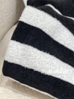 BALMAIN2024ss Early Autumn New Collection  High Version Classic Black and White Striped Metal Buckle VNeck Padded Shoulder Knitted Cardigan Coat for Women. - Image 21