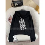 CHROME HEARTS 2025 Early Fall Collection 🖤 Cropped Graphic Hoodie - Sanskrit Cross Zip-Up w/ Black & White Options
