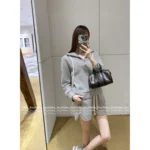 Louis Vuitton 2025SS Early Fall Collection 🩶 Grey Tone Lounge Set - Relaxed Athletic Hoodie & Joggers