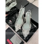VALENTINO 2025 Spring/Summer Collection ✨ Hand-Beaded Crystal Heels - Imported Silk & Swarovski Elegance 👠 - Image 6