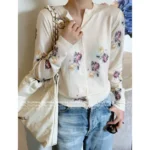 Chanel 🌷 2025SS Early Autumn New Collection Jacquard Tie-Dye Floral Embroidered Loho Wool Knit Cardigan for Women