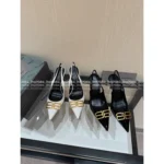 BALENCIAGA 2025 Early Fall Collection 🆕 Classic Heeled Sandals - Signature Metal Logo Detail