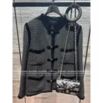 Chanel 2025A Haute Atelier Collection 🆕 Wang Yibo Inspired Blazer - Knitted Tweed Jacket with Frog Buttons