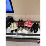 Chanel 25B Early Fall Collection 🌈 Runway Bow Mary Janes - Square-Toe Pump with Handcrafted Logo Detail - Image 8