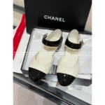 Chanel 25B Early Fall Collection 🔍 Timeless "Rich Girl" Mary Janes - Argyle Color-Block with Metal Logo - Image 13