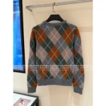 Loro Piana 2025 Fall/Winter Collection 💼 Heavyweight Diamond-Quilted Color-Block 'Old Money' Cashmere Pullover - Women's Luxury Knitwear - Image 2