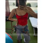 miumiu 25SS Spring/Summer Collection ♥️ American Retro Sport Top - Stretch Fit Color-Block Logo Tank