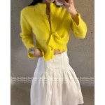 ACNE STUDIOS 2025SS Early Fall Collection 🍋 Supermodel-Approved Cardigan - Imported Mohair Blend Asymmetric Knit