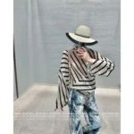 Dior 2025 Early Autumn Collection 🔍 Celebrity-Inspired Knitwear - Cashmere/Silk Blend Diagonal Stripe Sweater