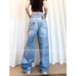 ACNE STUDIOS 25 Early Fall Collection 👖 Layered Two-in-One Washed Jeans - Enzyme Gradient "Spicy Girl" Denim