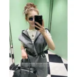 Prada 2025SS Early Fall Collection 🩶 Reversible Hooded Vest - Double-Faced Jacquard Logo w/ Belted Wool Blend