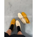 miumiu 2025SS Spring/Summer Collection 🍋 Bow-Tie Leather Mary Janes - Women's Ballet Flats w/ Pearled Sole