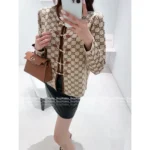 Gucci 2025 Early Fall Collection 🧶 Letter Logo Jacquard Wool Coat - Horsebit Detail & Pocket Design - Image 7