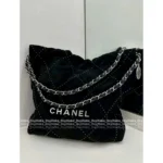 Chanel 2025 🖤 New 22Bag Tote - "Trash Bag" Letter Logo w/ Exclusive Imported Suede & Studs