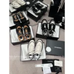 Chanel 2025B Fall/Winter Collection 🔎 Classic Quilted Panda 🐼 Black & White Color-Block Platform Sneakers 👟 - Chunky Lift Sole