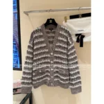 Chanel 2025B Early Fall Collection 🤎 Color-Block Cardigan - V-Neck Relaxed Fit w/ Cashmere/Wool/Mohair-Silk Blend