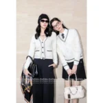 Louis Vuitton 2025SS Early Fall Collection 🆕 Gianna Jun Inspired Cardigan - Cashmere/Lambswool Blend w/ Towel Jacquard & Color-Block V-Neck - Image 4