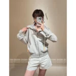 Louis Vuitton 2025SS Early Fall Collection 🩶 Grey Tone Lounge Set - Relaxed Athletic Hoodie & Joggers - Image 11