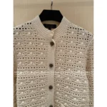 LOROPIANA LP Light Luxury Hollow-Out Cashmere Cardigan 🐑 Runway-Grade Artisanal Knitwear - Image 4