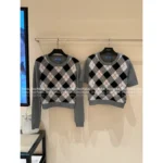 Prada 25SS Early Fall Collection 🧑‍🎓 British Academic Style Sweater - 100% Wool Round Neck Plaid Pullover - Image 9