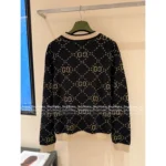 Gucci 2025SS Early Fall Collection ❕ Gold-Embroidered Cardigan - Color-Block V-Neck Knit Jacket - Image 2